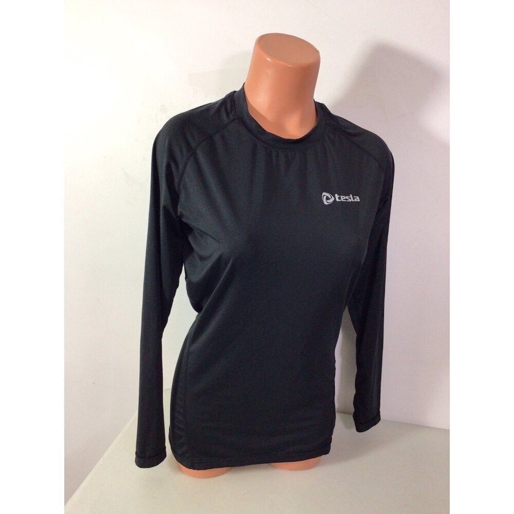 Tesla Long Sleeve Top Black Base Layer Womens Large - Picture 3 of 5